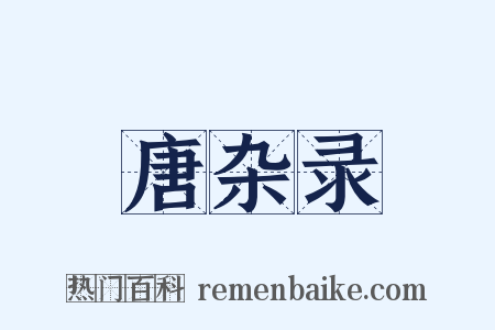 唐杂录是什么意思的图片